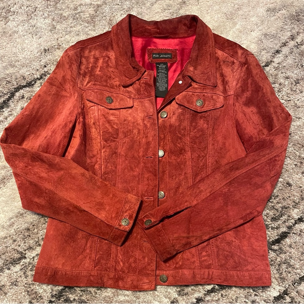 For Joseph Red Suede Jacket